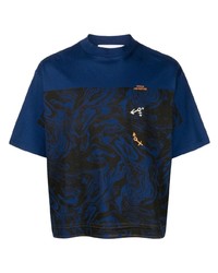 Мужская темно-синяя футболка с круглым вырезом с вышивкой от Toga Virilis