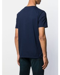 Мужская темно-синяя футболка с круглым вырезом с вышивкой от Etro