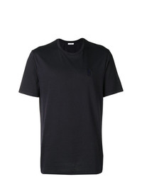 Мужская темно-синяя футболка с круглым вырезом с вышивкой от Versace Collection