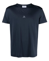 Мужская темно-синяя футболка с круглым вырезом с вышивкой от Vuarnet
