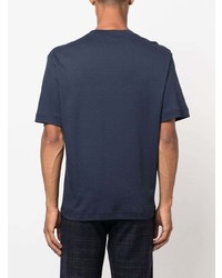 Мужская темно-синяя футболка с круглым вырезом с вышивкой от Missoni