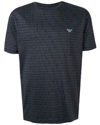 Мужская темно-синяя футболка с круглым вырезом с геометрическим рисунком от Emporio Armani
