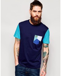 Мужская темно-синяя футболка с круглым вырезом с геометрическим рисунком от Lyle & Scott