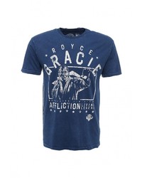 Мужская темно-синяя футболка с круглым вырезом с принтом от Affliction