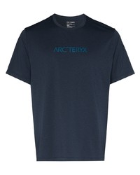 Мужская темно-синяя футболка с круглым вырезом с принтом от Arc'teryx