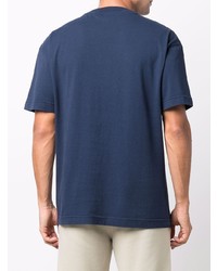 Мужская темно-синяя футболка с круглым вырезом с принтом от Palm Angels