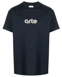 Мужская темно-синяя футболка с круглым вырезом с принтом от ARTE