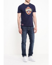 Мужская темно-синяя футболка с круглым вырезом с принтом от Atributika &amp; Club™