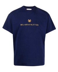 Мужская темно-синяя футболка с круглым вырезом с принтом от BEL-AIR ATHLETICS