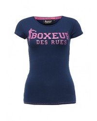 Женская темно-синяя футболка с круглым вырезом с принтом от Boxeur Des Rues