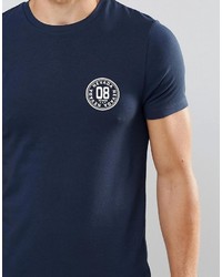 Мужская темно-синяя футболка с круглым вырезом с принтом от Asos