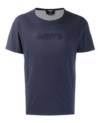 Мужская темно-синяя футболка с круглым вырезом с принтом от Calvin Klein 205W39nyc