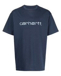 Мужская темно-синяя футболка с круглым вырезом с принтом от Carhartt WIP