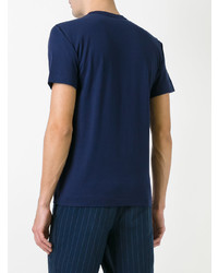 Мужская темно-синяя футболка с круглым вырезом с принтом от Comme Des Garcons Play