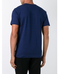 Мужская темно-синяя футболка с круглым вырезом с принтом от Comme Des Garcons Play