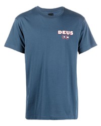 Мужская темно-синяя футболка с круглым вырезом с принтом от Deus Ex Machina