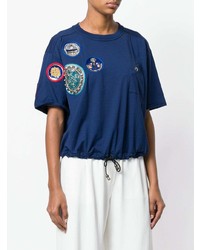 Женская темно-синяя футболка с круглым вырезом с принтом от Mr & Mrs Italy