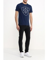 Мужская темно-синяя футболка с круглым вырезом с принтом от E-Bound