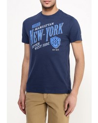 Мужская темно-синяя футболка с круглым вырезом с принтом от E-Bound