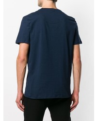 Мужская темно-синяя футболка с круглым вырезом с принтом от Frankie Morello