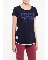 Женская темно-синяя футболка с круглым вырезом с принтом от Freddy