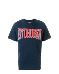 Мужская темно-синяя футболка с круглым вырезом с принтом от Hydrogen
