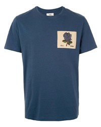 Мужская темно-синяя футболка с круглым вырезом с принтом от Kent & Curwen