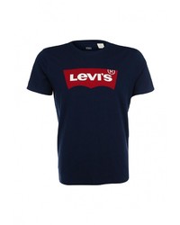 Мужская темно-синяя футболка с круглым вырезом с принтом от Levi's