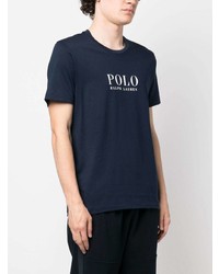 Мужская темно-синяя футболка с круглым вырезом с принтом от Polo Ralph Lauren
