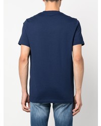 Мужская темно-синяя футболка с круглым вырезом с принтом от Fred Perry