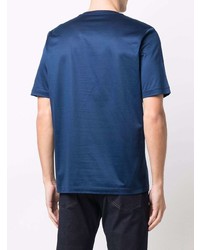 Мужская темно-синяя футболка с круглым вырезом с принтом от Zilli