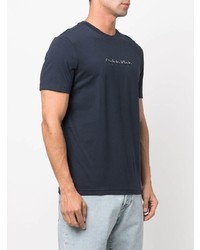 Мужская темно-синяя футболка с круглым вырезом с принтом от Calvin Klein