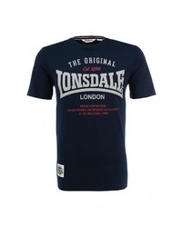 Мужская темно-синяя футболка с круглым вырезом с принтом от Lonsdale