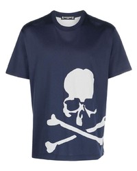 Мужская темно-синяя футболка с круглым вырезом с принтом от Mastermind Japan