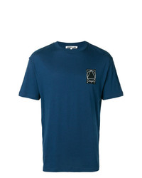 Мужская темно-синяя футболка с круглым вырезом с принтом от McQ Alexander McQueen