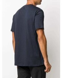 Мужская темно-синяя футболка с круглым вырезом с принтом от Valentino