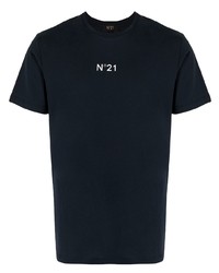 Мужская темно-синяя футболка с круглым вырезом с принтом от N°21