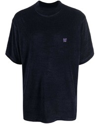 Мужская темно-синяя футболка с круглым вырезом с принтом от Needles