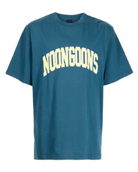 Мужская темно-синяя футболка с круглым вырезом с принтом от Noon Goons