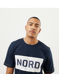 Мужская темно-синяя футболка с круглым вырезом с принтом от north 56 4