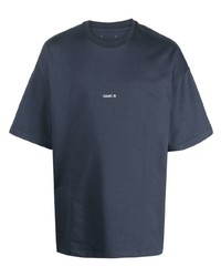 Мужская темно-синяя футболка с круглым вырезом с принтом от Oamc