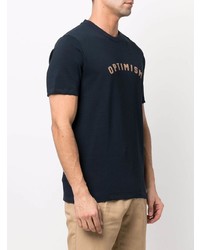 Мужская темно-синяя футболка с круглым вырезом с принтом от Eleventy