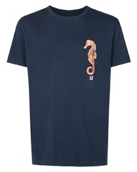 Мужская темно-синяя футболка с круглым вырезом с принтом от OSKLEN