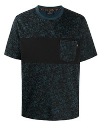 Мужская темно-синяя футболка с круглым вырезом с принтом от PS Paul Smith