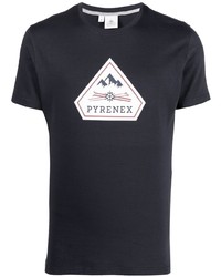 Мужская темно-синяя футболка с круглым вырезом с принтом от Pyrenex