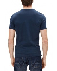 Мужская темно-синяя футболка с круглым вырезом с принтом от s.Oliver