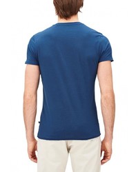Мужская темно-синяя футболка с круглым вырезом с принтом от s.Oliver Denim