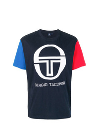 Мужская темно-синяя футболка с круглым вырезом с принтом от Sergio Tacchini