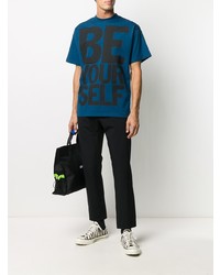 Мужская темно-синяя футболка с круглым вырезом с принтом от Honey Fucking Dijon