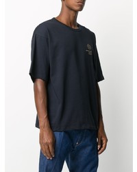 Мужская темно-синяя футболка с круглым вырезом с принтом от Societe Anonyme